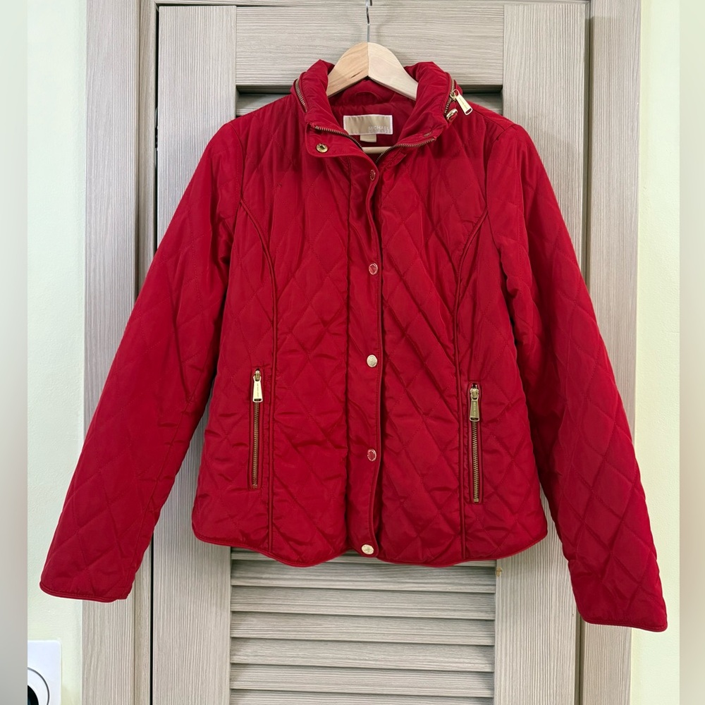 Michael Kors Red Quilted Jacket S